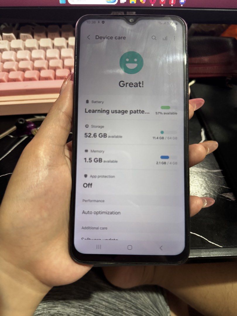Samsung A13 4GB/64GB (Category: Samsung) located in Makati City. Submitted by rinlztt (Listing ID 1461278546, Image 3). Description: - Samsung A13 - 4GB RAM - 64GB Internal Storage - Good as extra phone - Makati Loc.