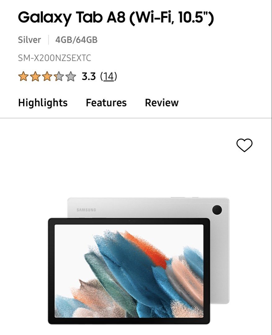 Samsung Galaxy Tab A8 (Category: Android) located in Valenzuela. Submitted by ysa_030 (Listing ID 1461235263, Image 1). Description: - Samsung Galaxy Tab A8 ROM 64GB / RAM 4GB, Wi-Fi - Color: Silver - Ideal for browsing, streaming, and light gaming - Fully functional, works perfectly, no scratches, pwede pa as brand new - Bought February 2022 for school, need funds - With original charging cable and free matte screen protector - Negotiable pa ang
