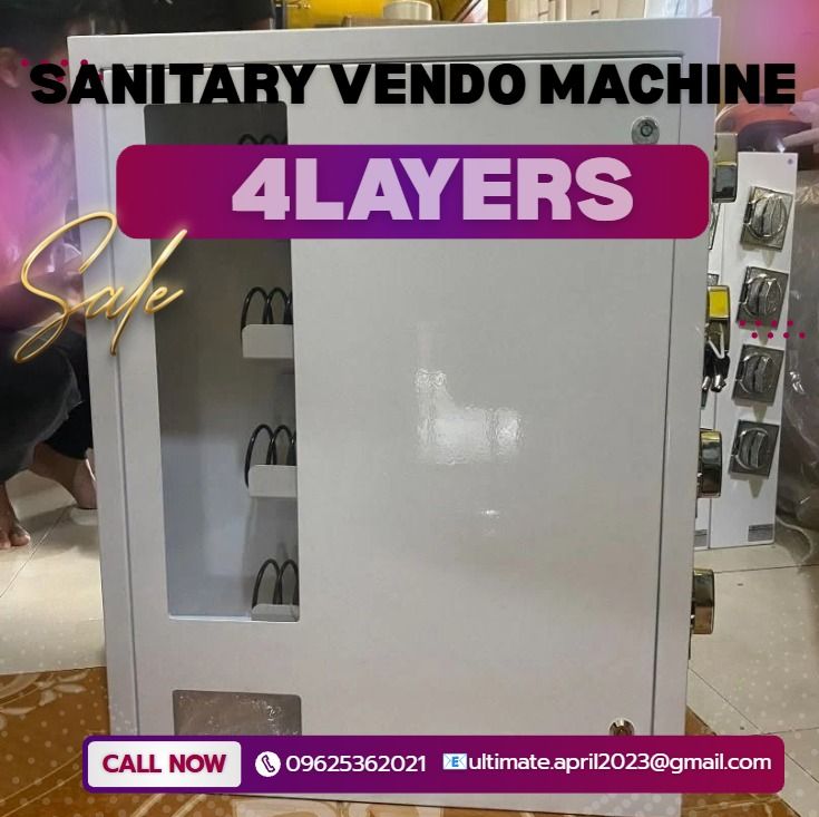 Sanitary Vendo Machine 4Layers For Sale (Category: Home Improvement Tools & Accessories) located in Pasig City. Submitted by akiramckency (Listing ID 1461139328, Image 1). Description: 🌏 WE DELIVER NATIONWIDE🌏 👉 FOR ORDER 👉 Send Us message Bellow👇 👇 👇 ✨ Terms Of Payment: ✨ 50% Downpayment and ✨ 50% Upon pick up / Deliver 📍 LOCATED IN PASIG CITY .