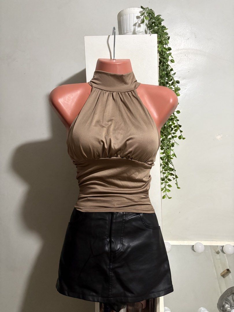 Halter Neck Top - Taupe (Category: Sleeveless) located in Manila. Submitted by iranicole12 (Listing ID 1461256671, Image 1). Description: - Chic taupe halter neck top -Padded -Brandnew .