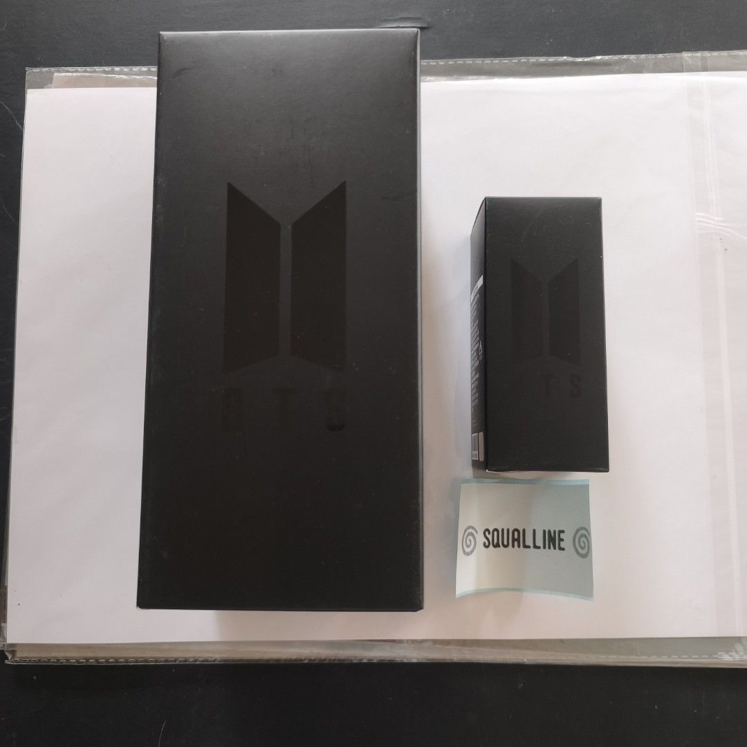 [SET] BTS ABV4 - Official Lightstick + Keyring (Category: K-Wave Merchandise) located in Pasig City. Submitted by squalline (Listing ID 1461267517, Image 1). Description: - onhand, ready for shipping - official BTS merch - includes sealed BTS ARMY B o m b Official Lightstick + sealed Lightstick Keyring - sold as set only - only 1 set available - PAYO only. No reservations. - The lightstick includes dust bag, 7pcs photocards inside the box. #bts #