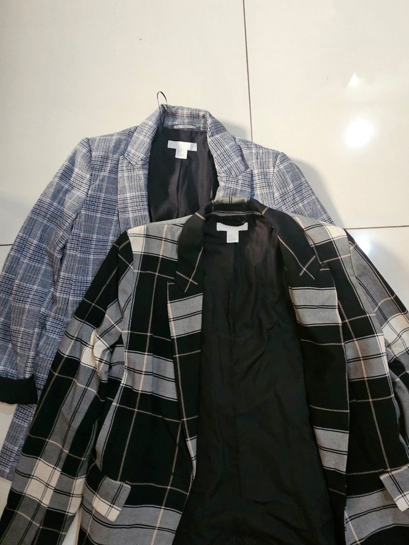 SET OF 2 H&M Blazers (Category: Coats, Jackets and Outerwear) located in Manila. Submitted by a.yahh (Listing ID 1461235698, Image 1). Description: TAKE ALL SET OF 2 H&M Blazers for P400 RFS: Decluttering ⭐️ Size 34-36 ⭐️ Buyer will shoulder SF 📍Marikina City J&T, lalamove, LBC.