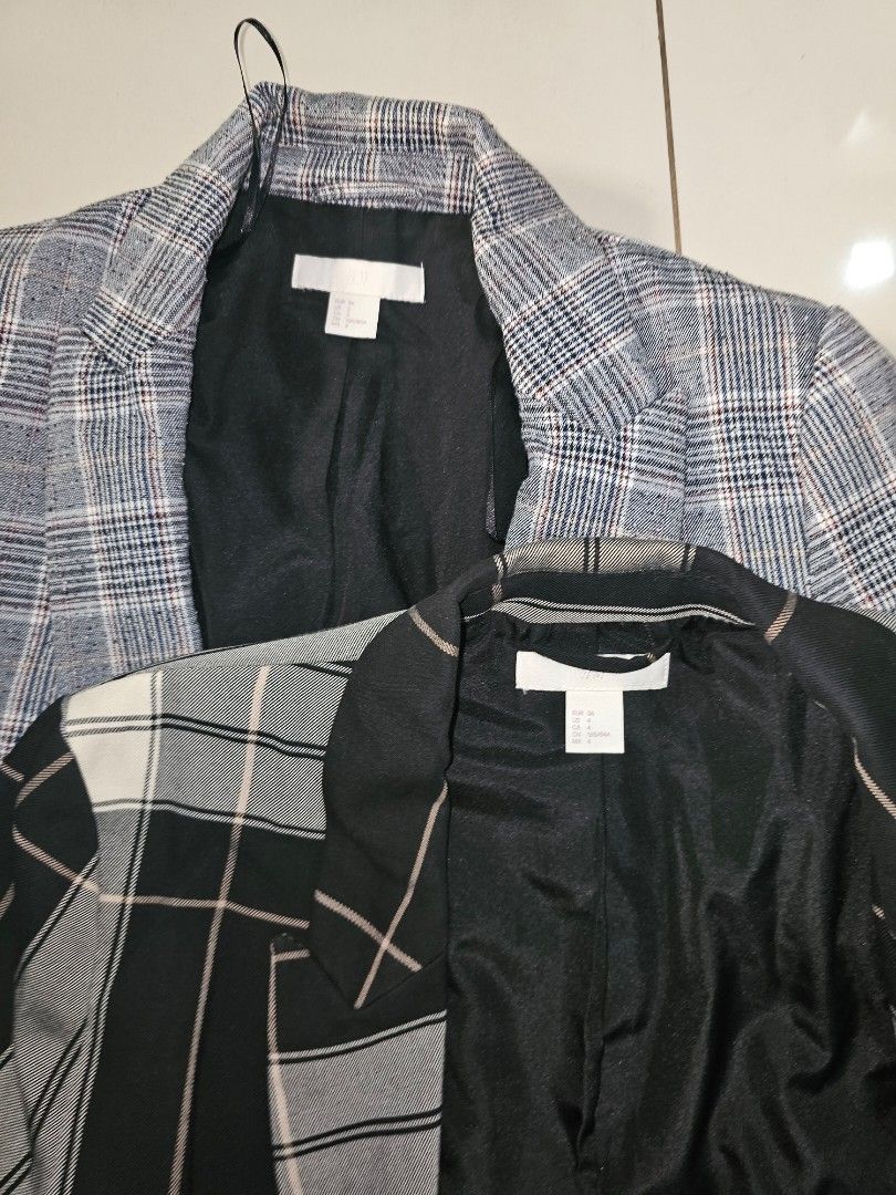 SET OF 2 H&M Blazers (Category: Coats, Jackets and Outerwear) located in Manila. Submitted by a.yahh (Listing ID 1461235698, Image 3). Description: TAKE ALL SET OF 2 H&M Blazers for P400 RFS: Decluttering ⭐️ Size 34-36 ⭐️ Buyer will shoulder SF 📍Marikina City J&T, lalamove, LBC.