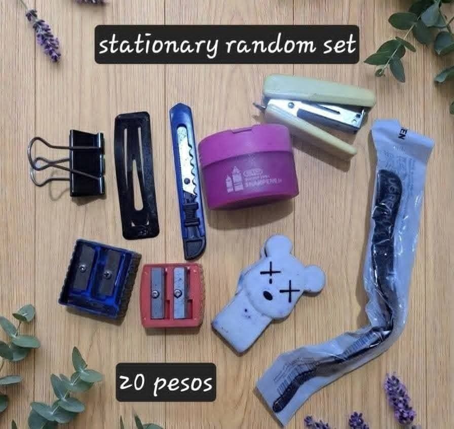 Set of stapler, sharpener, cutter, clip and etc (Category: Craft Supplies & Tools) located in Makati City. Submitted by kathnkeyonlineshop (Listing ID 1461273988, Image 1). Description: Actual Pictures, Payment and Condition is stated in the photo Magabasa po ng maigi! Items can be Brandnew, unused or slighly used! Lahat ng description nasa photo na. Sa mga preloved ukay manage your expectations okay. Meetup or delivery are available DM TO MINE.