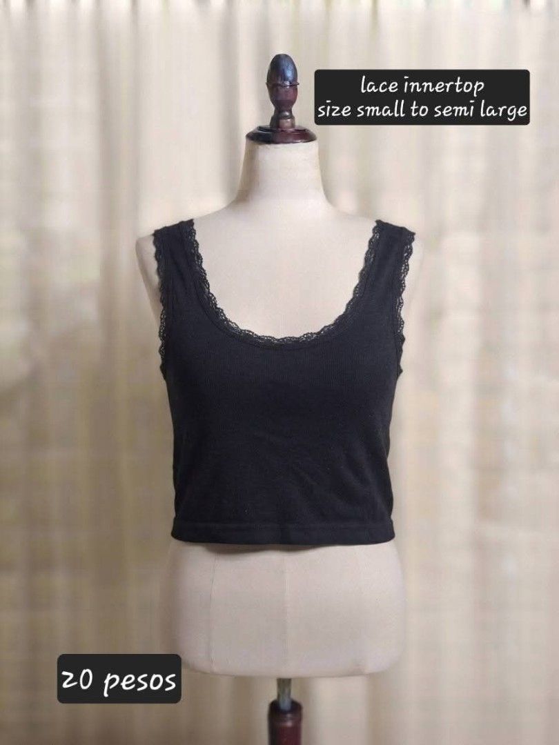 Shein lace top (Category: Sleeveless) located in Makati City. Submitted by kathnkeyonlineshop (Listing ID 1461288006, Image 1). Description: Actual Pictures, Payment and Condition is stated in the photo Magabasa po ng maigi! Items can be Brandnew, unused or slighly used! Lahat ng description nasa photo na. Sa mga preloved ukay manage your expectations okay. Meetup or delivery are available DM TO MINE.