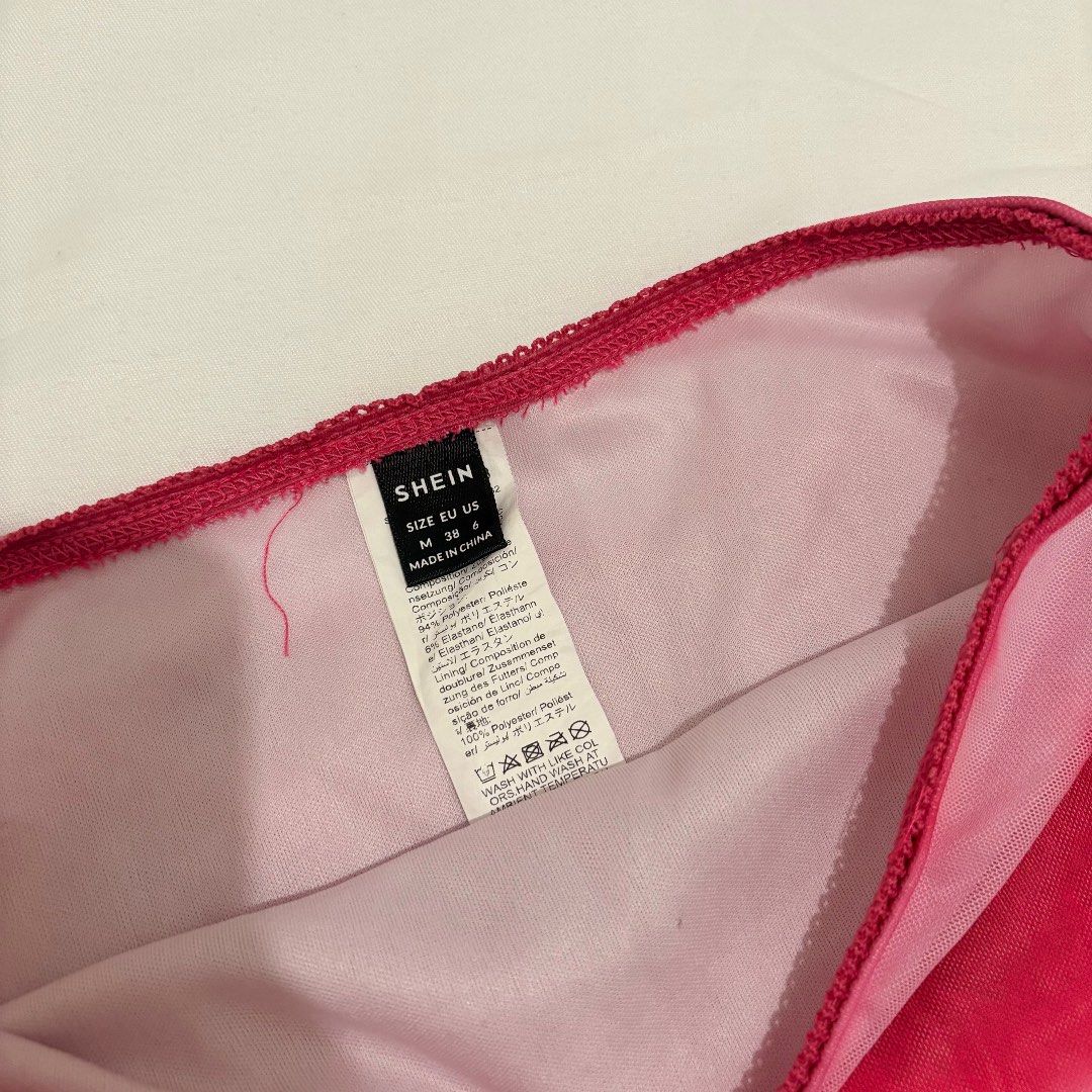 SHEIN Mesh Tie Dye Mini Skirt (Category: Skirts) located in Manila. Submitted by t_a_s_h (Listing ID 1461219825, Image 2). Description: - Used once! - size M - can fit 27-28in.