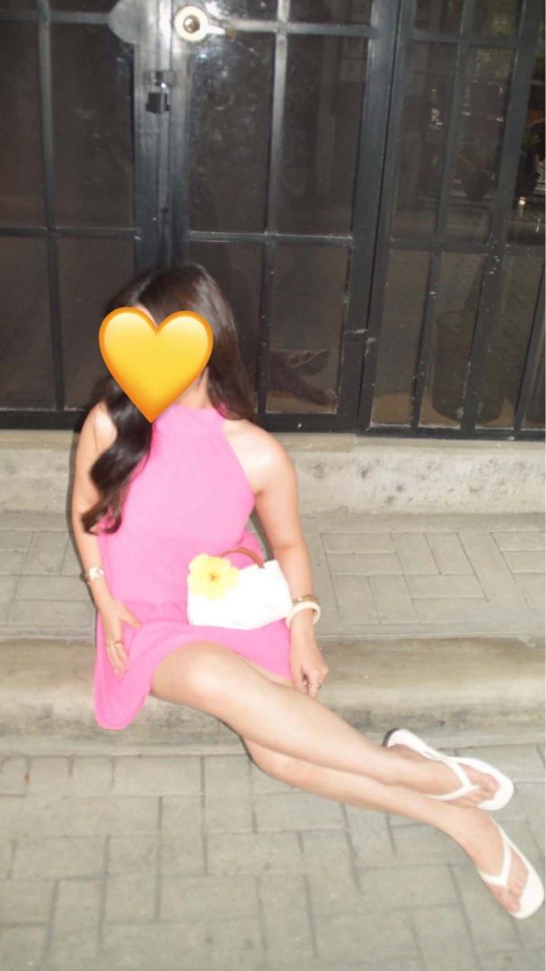 SHEIN Pink Halter Neck Backless Mini Dress (Category: Dresses) located in Magalang. Submitted by mvenetri (Listing ID 1461266816, Image 2). Description: - SHEIN Pink Halter Neck Backless Mini Dress - Size S, but fits S-M girlies - Used once, like new.
