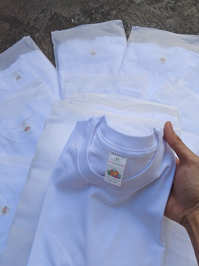 SOLID FITTING PLAIN WHITE TEE (check photos) (Category: Looking For) located in Batangas. Submitted by declutteringvon (Listing ID 1461303748, Image 2). Description: ₱160 each if meetup. ₱60 + SF if outside Batangas City. REMAINING SIZES AVAILABLE : XL: 9 pcs left L : 4 pcs left S: 6 pcs left XS: 3 pcs left.