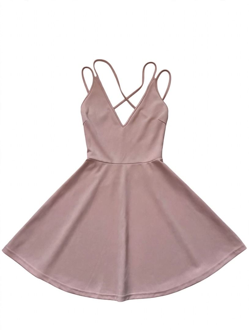 Spaghetti Strap V-Neck Mini Dress#97 (Category: Dresses) located in Caloocan City. Submitted by outfitloop (Listing ID 1461221466, Image 2). Description: - Adorable pink mini dress - Features delicate spaghetti straps - Criss-cross detail on the back for a stylish touch IMPORTANT: • 1st photo is an AI styling/model preview for reference on how the item may look when worn. • Please refer to the actual photos for the item’s true appearance and cond