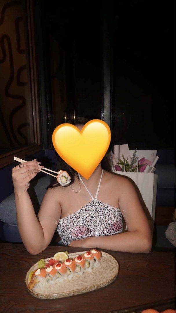 Sparkly Sequin Halter Top with Fringe (Category: Sleeveless) located in Magalang. Submitted by mvenetri (Listing ID 1461263702, Image 1). Description: -Sparkly Sequin Halter Top with Fringe - Ties at the back - Size S but fits XXS, XS to S girlies - Used once for my bday:).