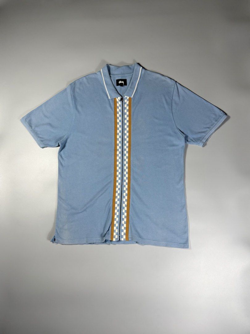 Stussy Zip-Up Collared Polo Side Logo (Category: Tshirts & Polo Shirts ) located in Manila. Submitted by whowearsstreetwear (Listing ID 1461281770, Image 1). Description: Stussy Zip-Up Collared Side Logo Polo (Authentic) - Size: Large on tag (measurements in inches) W - 23 L - 30 Condition: Very Good - Excellent Flaw/s: minor sign of usage + shipping fee Location: Manila (Near UST).