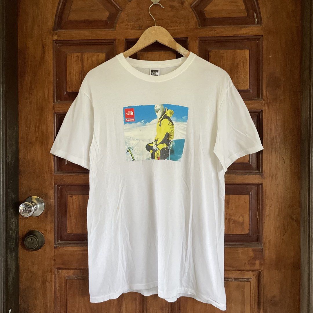 Supreme x TNF Shirt (Category: Luxury Apparel) located in Talavera. Submitted by thr1ftyren (Listing ID 1461174309, Image 1). Description: Size Medium Dimes 21x27 Excellent condition Need wash fresh from bale Mine 500 + sf Location nueva ecija .