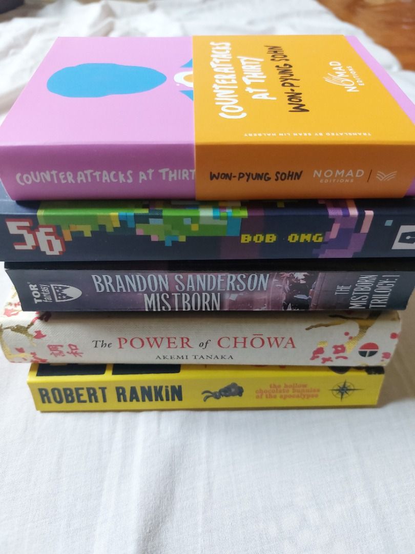 PRELOVED BOOKS TAKE ALL (Category: Storybooks) located in Makati City. Submitted by calmtree_3adbce (Listing ID 1461163790, Image 1). Description: I'm selling my books because I finished reading them (except for the Mistborn, I am not a fan of fantasy genre) All are in good condition. Looks very new (Except for the Robert Rankin book which I bought secondhand) .
