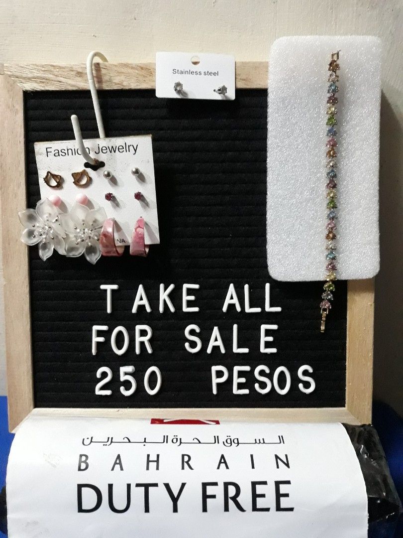 Take All Earrings & Bracelet (Category: Makeup) located in Manila. Submitted by twink48 (Listing ID 1461229311, Image 1). Description: take all.imported accessories Manila Loc once used.