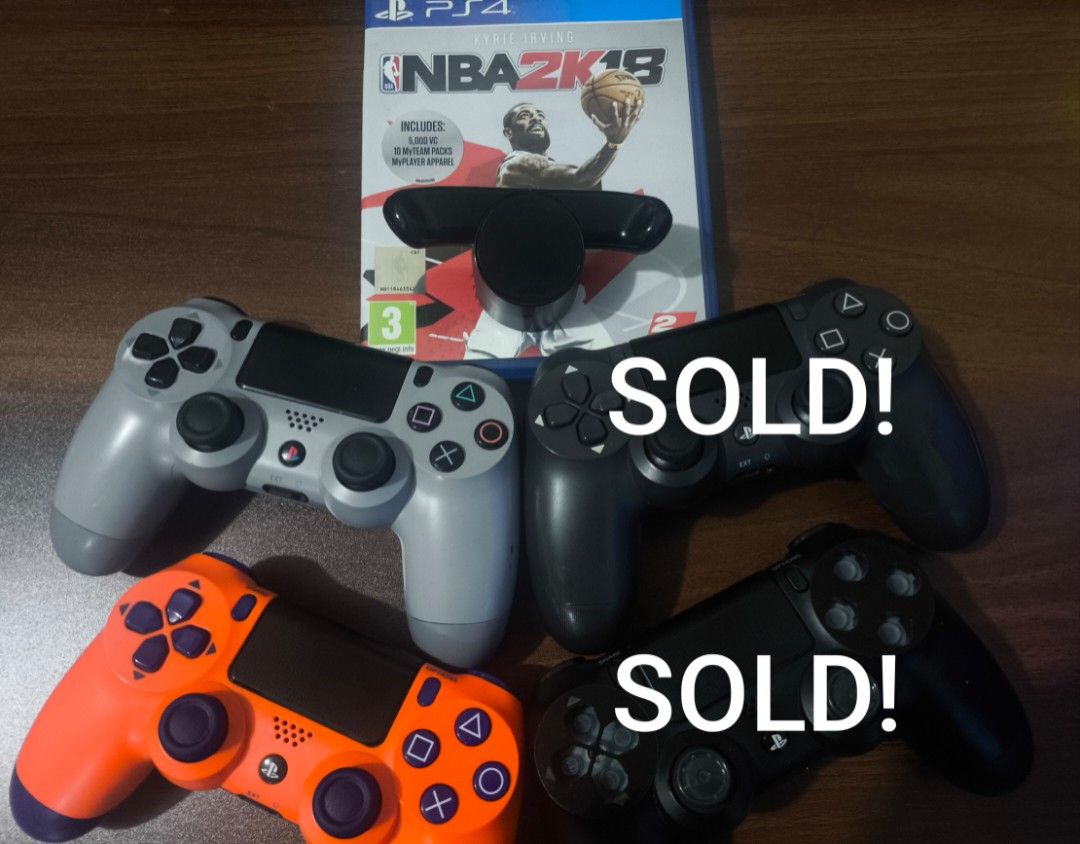 TAKE ALL PS4 CONTROLLERS (Category: PlayStation) located in Pasig City. Submitted by lance_a (Listing ID 1456477861, Image 1). Description: Naka lista na po kung may issue o wala. Send pm if interested and video call for more showcase po. PS4 Controller 20th Anniversary No issue - 2.3k non negotiable PS4 the last of us II No Issue - SOLD PS4 Sunset Orange ( Bnew ) v2 w/box - 2.25k non negotiable PS4 v1 not working/not charging - SOLD! PS4 Control