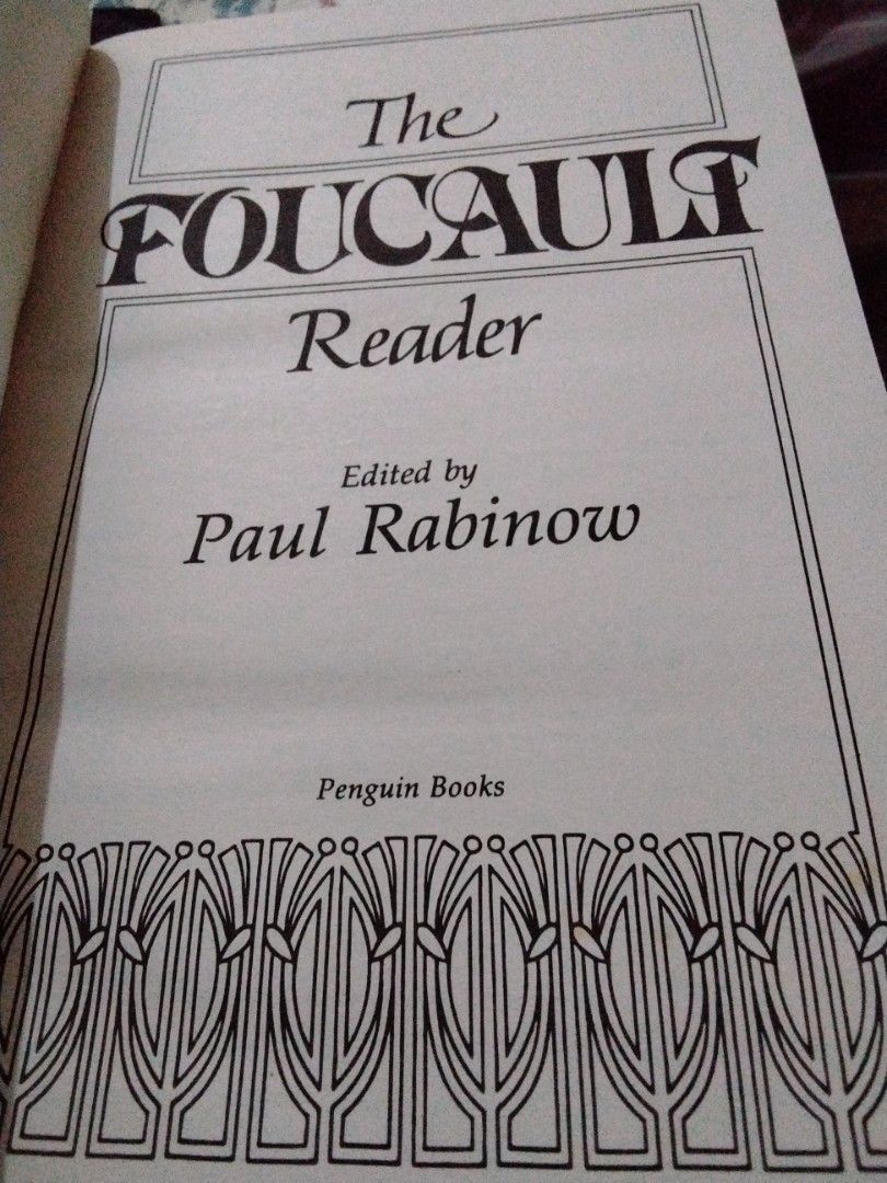 The Foucault Reader edited by Paul Rabinow (Category: Storybooks) located in Manila. Submitted by completinggaddiscollection (Listing ID 1461252502, Image 3). Description: dm for more info.