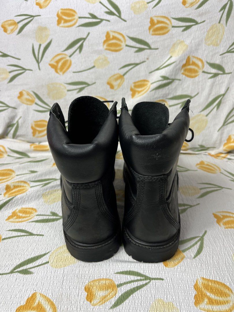Timberland Black Leather Lace-Up Boots (Category: Boots) located in Manila. Submitted by homegrwn_thrift (Listing ID 1461167558, Image 3). Description: - Classic black Timberland boots - Genuine leather upper - Lace-up closure for a secure fit - Durable sole - Ideal for everyday wear - Women's Size 7.