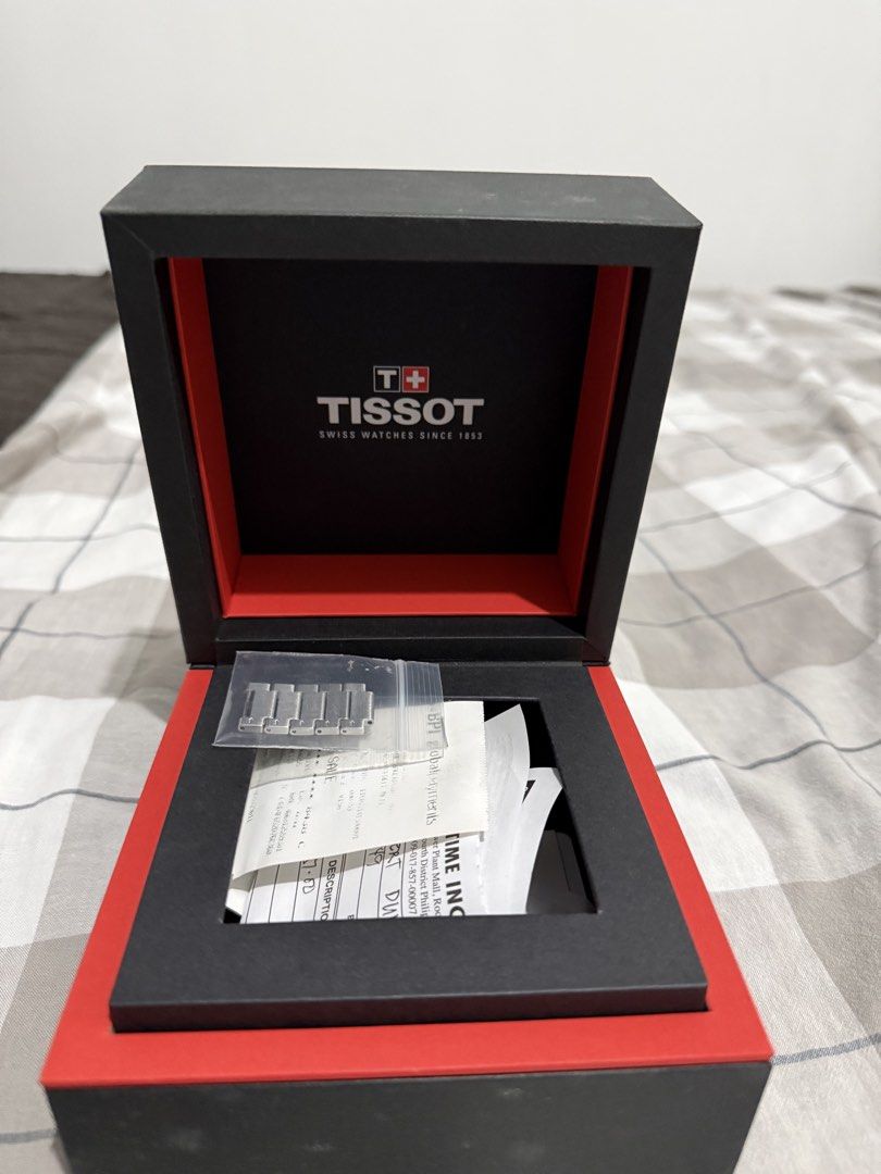 Tissot 1853 PRX 40mm (Category: Luxury Watches) located in Mandaluyong City. Submitted by kier_ad (Listing ID 1461276440, Image 2). Description: Bought March 2024 Seldom used thus letting go. Comes complete with box, receipt from watch republic, extra links. .