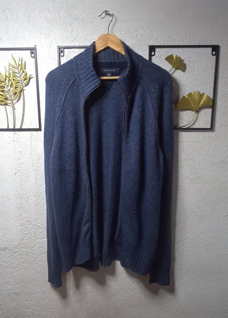 Tommy Hilfiger Zip-Up Knit Sweater (Category: Coats, Jackets and Outerwear) located in Kawit. Submitted by deidzdzn (Listing ID 1461160209, Image 3). Description: - Tommy Hilfiger knit sweater - Color: Blue - Style: Zip-up front with mock neck - Tag Size: M - Actual Fit: XL - Measurements: Waist 24 inches, Length 30 inches - Ideal for layering.