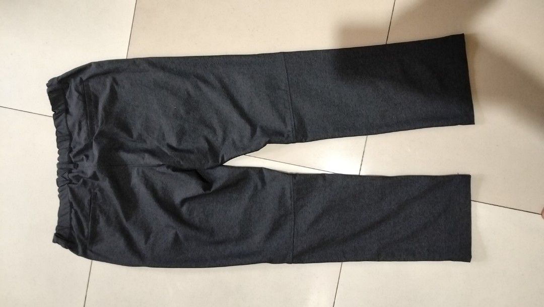 TOPVALU Men's L Size Dark Grey Pants (Category: Jeans) located in Angeles City. Submitted by mightywhale_13072f (Listing ID 1461210463, Image 2). Description: - Brand: TOPVALU - Color: Dark Grey - Material: Nylon and Polyurethane blend - Features: Elastic waistband for ultimate comfort - Size: L on tag, fit to w36 - Waist Fit: 84-94cm - Ideal for: Casual wear, light activities, easy styling.