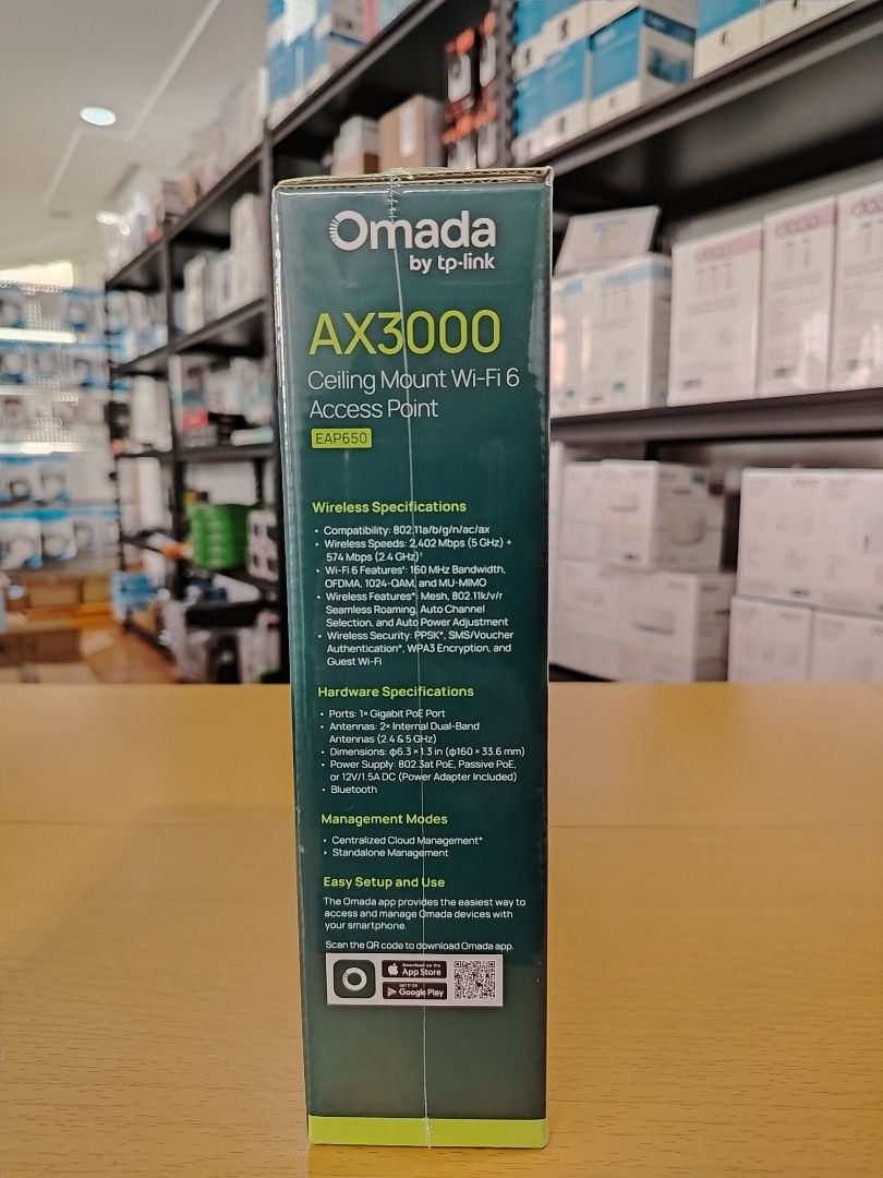 TP-Link Omada EAP650 AX3000 Ceiling Mount Wi-Fi 6 Access Point Omada Mesh PoE+ (Category: Security Systems & CCTV Cameras) located in Pasig City. Submitted by technofuseofficial (Listing ID 1461224911, Image 2). Description: TP-Link Omada EAP650 AX3000 Ceiling Mount Wi-Fi 6 Access Point Omada Mesh PoE+ Brand New and Original Items Store Location: 3Rd Floor Unit 303, 604 Shaw Boulevard, Barangay Kapitolyo, Pasig City Same Day Delivery: - Lalamove 