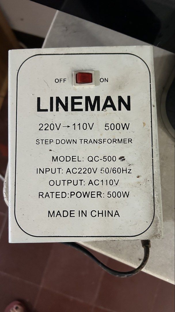 Transformer (Category: Electrical, Adaptors & Sockets) located in Quezon City. Submitted by ccr26 (Listing ID 1461218796, Image 1). Description: .