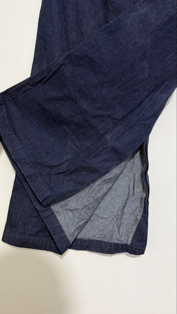 Uniqlo Denim Panel Back Slit Long Skirt (Category: Skirts) located in Naga. Submitted by tiindahunts (Listing ID 1461276586, Image 2). Description: From Hongkong box! 15" waist 34" length Laid flat.