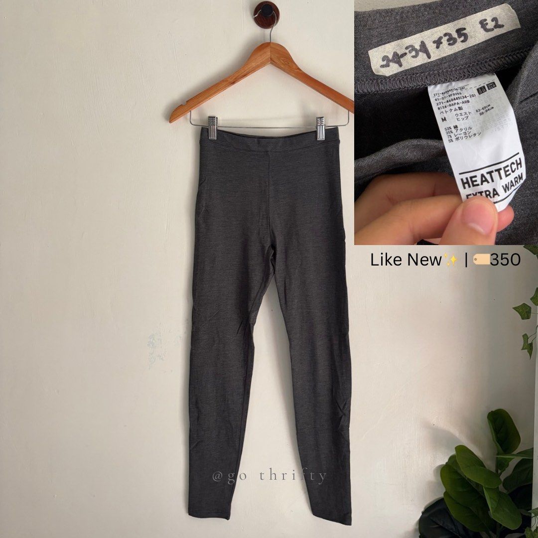 Uniqlo Heattech Extra Warm Leggings (Medium) (Category: Other Bottoms) located in Quezon City. Submitted by gothrifty28 (Listing ID 1461259176, Image 1). Description: Uniqlo Heattech Leggings 𝐒𝐢𝐳𝐞: Medium 𝐂𝐨𝐧𝐝𝐢𝐭𝐢𝐨𝐧: Like New ✨Gray (Available) 🏷️350 each 📌NOTE •All items are washed, steamed and ready to wear🫧 •These are preloved, thrifted, and brand new clothes so please manage your expectations. •Product color may vary due to came