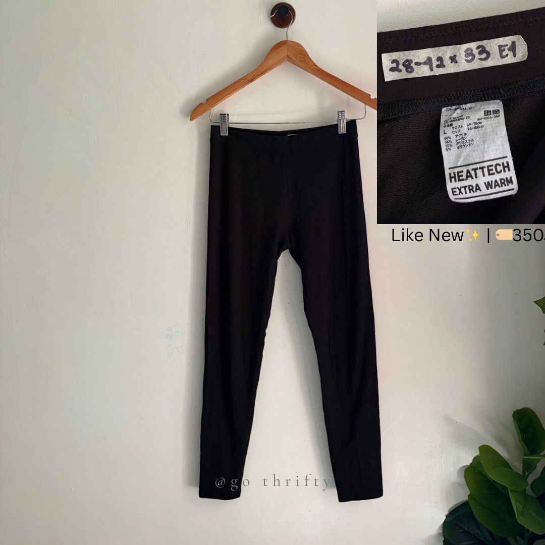 Uniqlo Heattech Extra Warm Leggings (Large) (Category: Other Bottoms) located in Quezon City. Submitted by gothrifty28 (Listing ID 1461260328, Image 1). Description: Uniqlo Heattech Leggings 𝐒𝐢𝐳𝐞: Large 𝐂𝐨𝐧𝐝𝐢𝐭𝐢𝐨𝐧: Like New ✨Black 🏷️350 📌NOTE •All items are washed, steamed and ready to wear🫧 •These are preloved, thrifted, and brand new clothes so please manage your expectations. •Product color may vary due to camera lighting 📍Caba