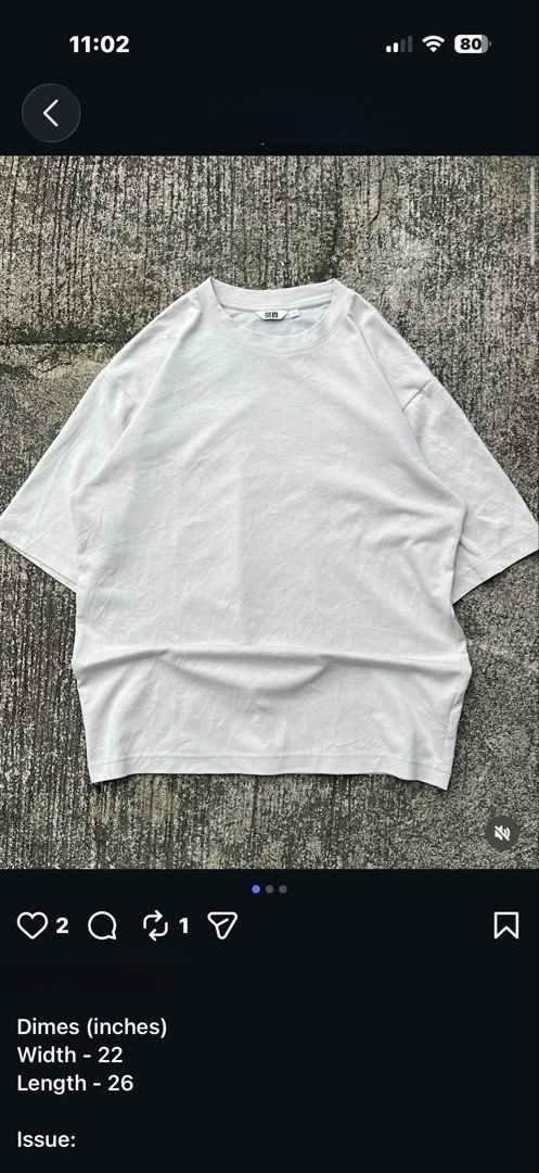 Uniqlo Oversized T-Shirt - Light Grey (Category: Tshirts & Polo Shirts ) located in Manila. Submitted by yurisgn (Listing ID 1461296862, Image 1). Description: - Uniqlo Oversized T-Shirt - Color: Light Grey - Measurements: Width 22 inches, Length 26 inches - Style: Simple, comfortable basic tee - Perfect for everyday wear.