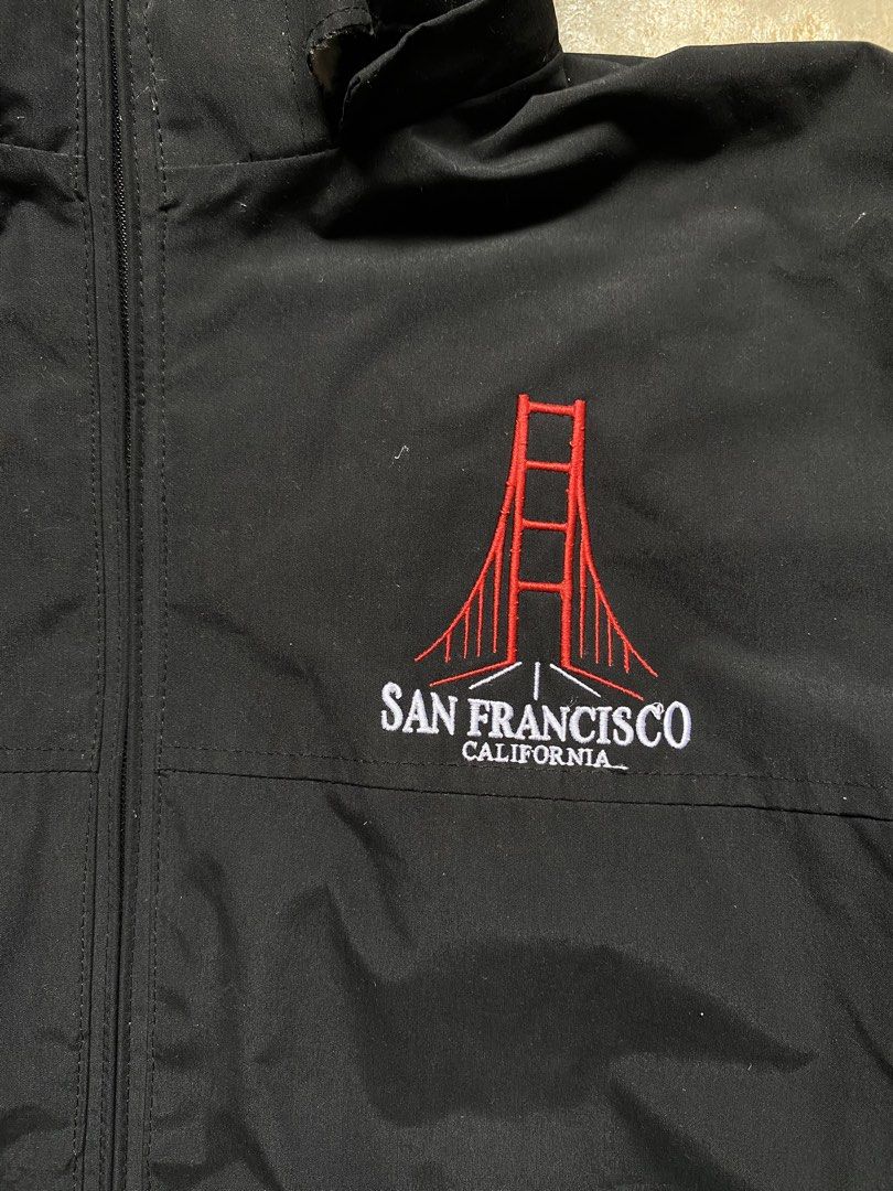 USA APPAREL ACTIVE JACKET (Category: Coats, Jackets and Outerwear) located in Bolinao. Submitted by siji_thrifts (Listing ID 1461218604, Image 3). Description: SANFRANCISCO EMBROIDED IN FRONT, activewear jacket.