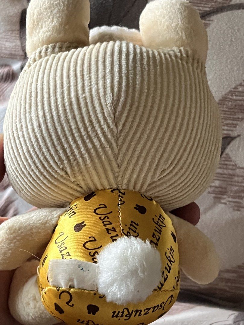Usazukin bunny yellow plush (Category: Plushies & Soft Toys) located in Paranaque City. Submitted by bonsaiart (Listing ID 1461250693, Image 3). Description: Pre owned Good condition 650+sf No to cod/ cop/meetup No breaking of bundle or set Payment via gcash or Paymaya Shipping via j&t.