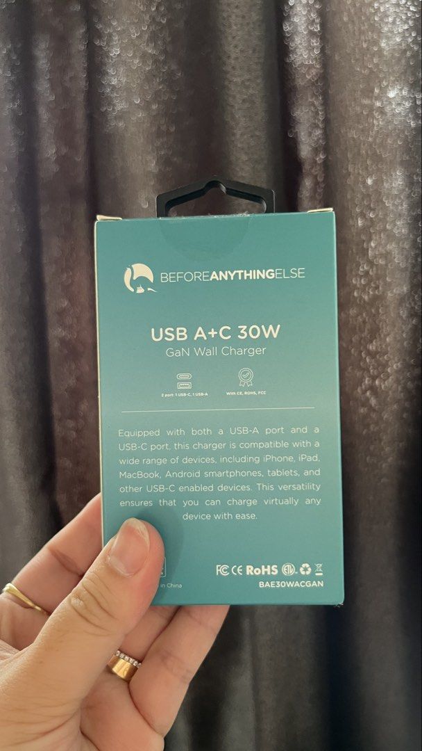USB A+C 30W Wall Charger Before Anything Else (Category: Batteries & Power Banks) located in Pasig City. Submitted by thegoodfinds2 (Listing ID 1461203340, Image 2). Description: .