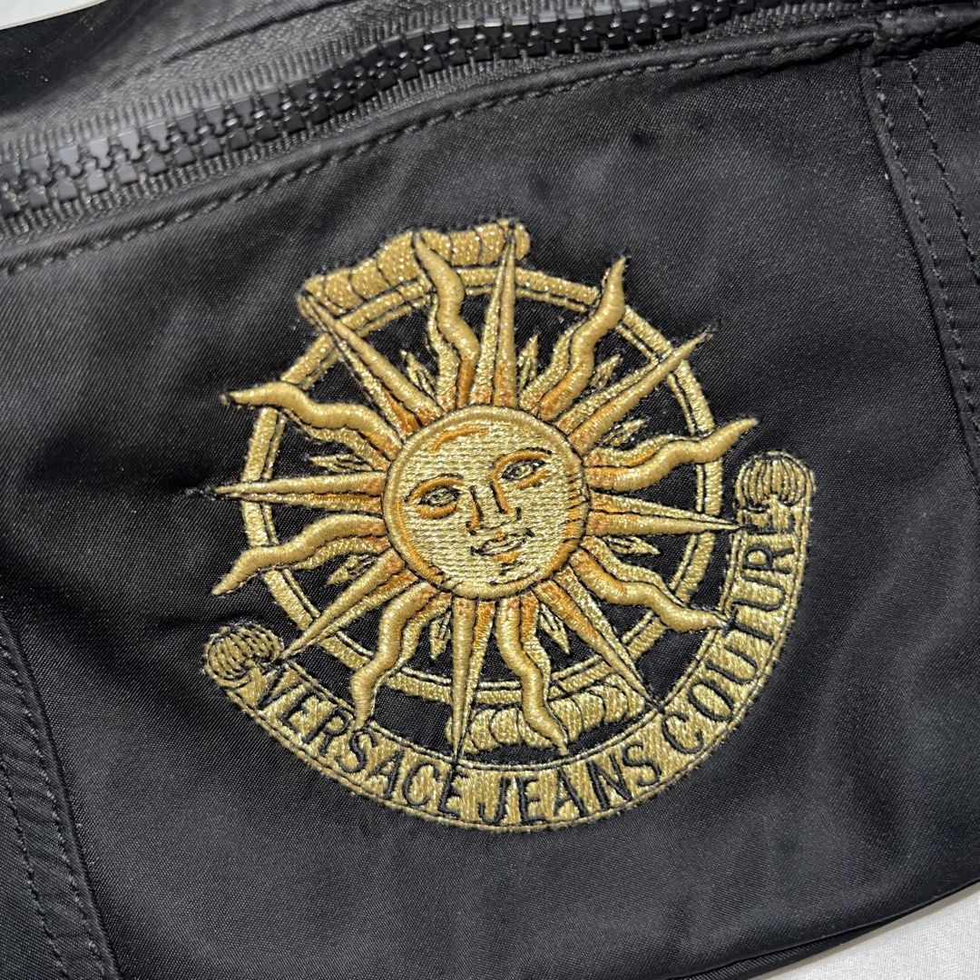 Versace Jeans Couture Nylon Belt Bag (Category: Luxury Bags & Wallets) located in Cebu City. Submitted by rjaenina (Listing ID 1461246979, Image 2). Description: Iconic sun emblem embroidered on the front 🛵 Delivery in Cebu through Grab, Lalamove, etc, fee to be shouldered by buyer ✉️ Shipping through J&T Xpress.