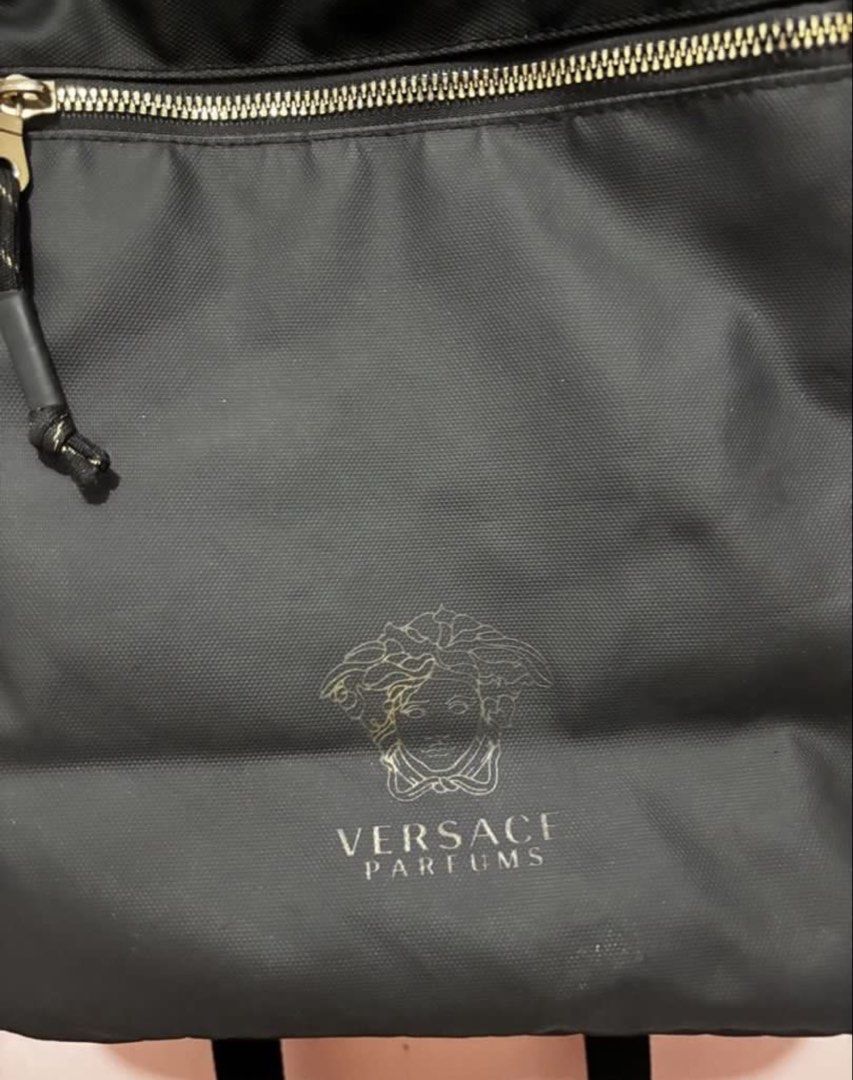Versace Parfums Bright Crystal Backpack (Category: Luxury Bags & Wallets) located in Baguio. Submitted by declutter94 (Listing ID 1461249898, Image 3). Description: Well-used but still in usable condition. Has minor flaws/signs of use, so please manage expectations. 🤍 • Versace Bright Crystal design • Spacious and practical • Good for everyday use, school, or travel 📩 PM me for more photos and details. Can send close-up photos of the flaws upon