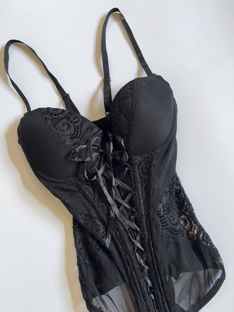 Vintage Black Lace Corset Top (Category: Others Tops) located in Lianga. Submitted by preyala (Listing ID 1461254083, Image 3). Description: Vintage Black Lace Corset Top Bust: 23-29 Length: 21 Mine 300 Grab 330 Grabbing ends at 10:00 PM (today).