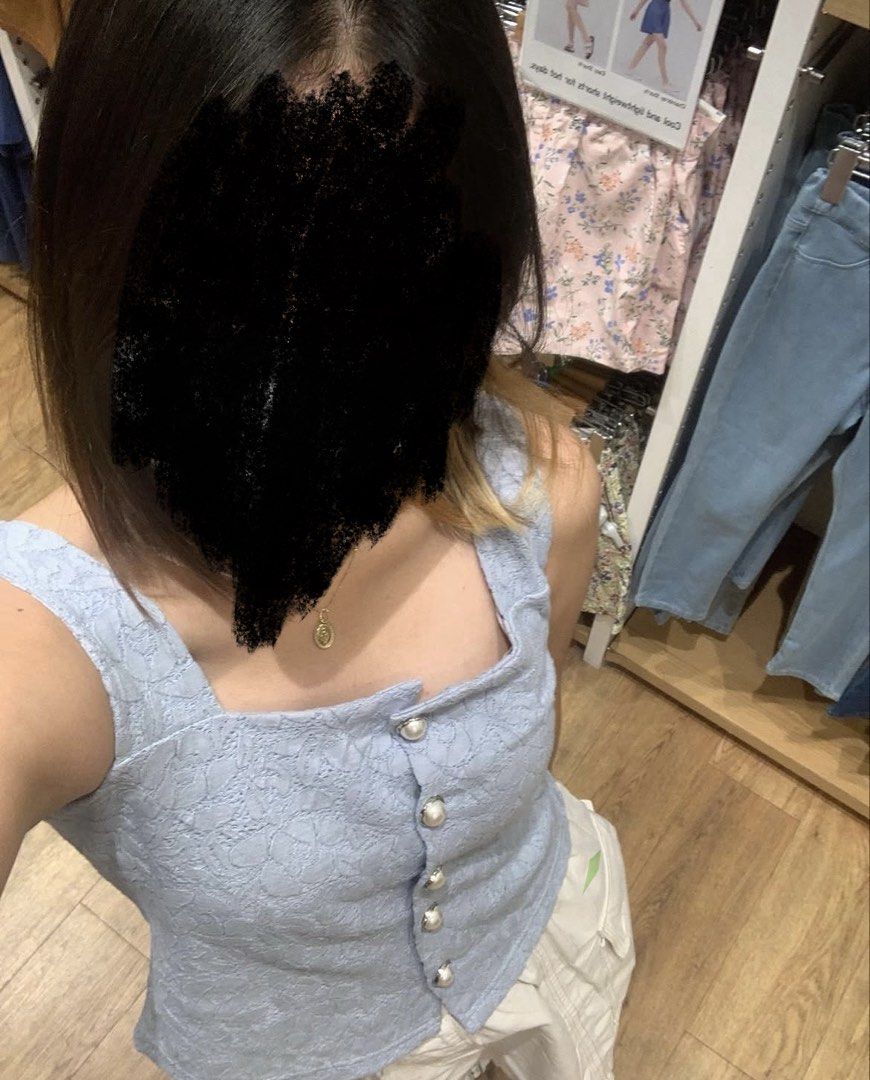 Vintage Blue Lace Vest Top (Category: Sleeveless) located in Batangas. Submitted by morcigues (Listing ID 1461161534, Image 2). Description: .