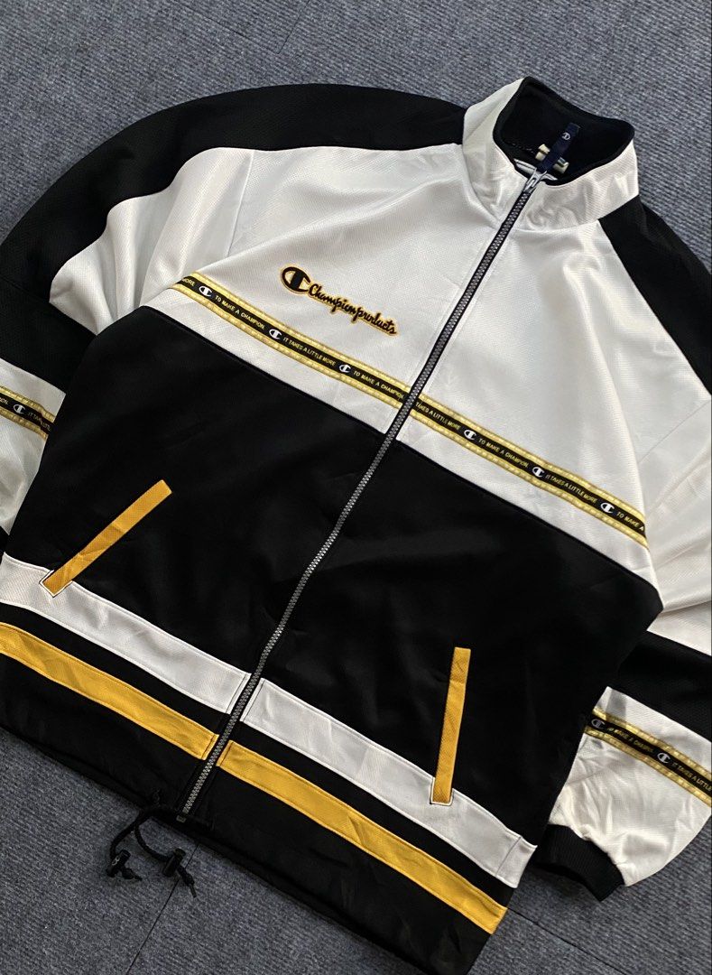 Vintage champion fully embroid trackjacket (Category: Coats, Jackets and Outerwear) located in Manila. Submitted by j4y_thrift (Listing ID 1461188345, Image 2). Description: Note: Color may due to lightning conditions please please manage your expectations since item are used.