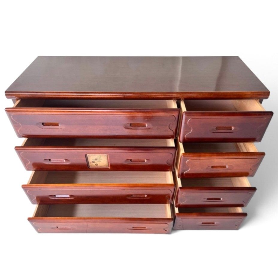 VINTAGE JAPANESE SOLID WOOD LATERAL DRAWER WITH 8 PULL OUT DRAWERS (Category: Shelves, Cabinets & Racks) located in Bulacan. Submitted by by_adette (Listing ID 1461286439, Image 3). Description: VINTAGE JAPANESE SOLID WOOD LATERAL DRAWER WITH 8 PULL OUT DRAWERS Measurements: L47"xW17"xH34".