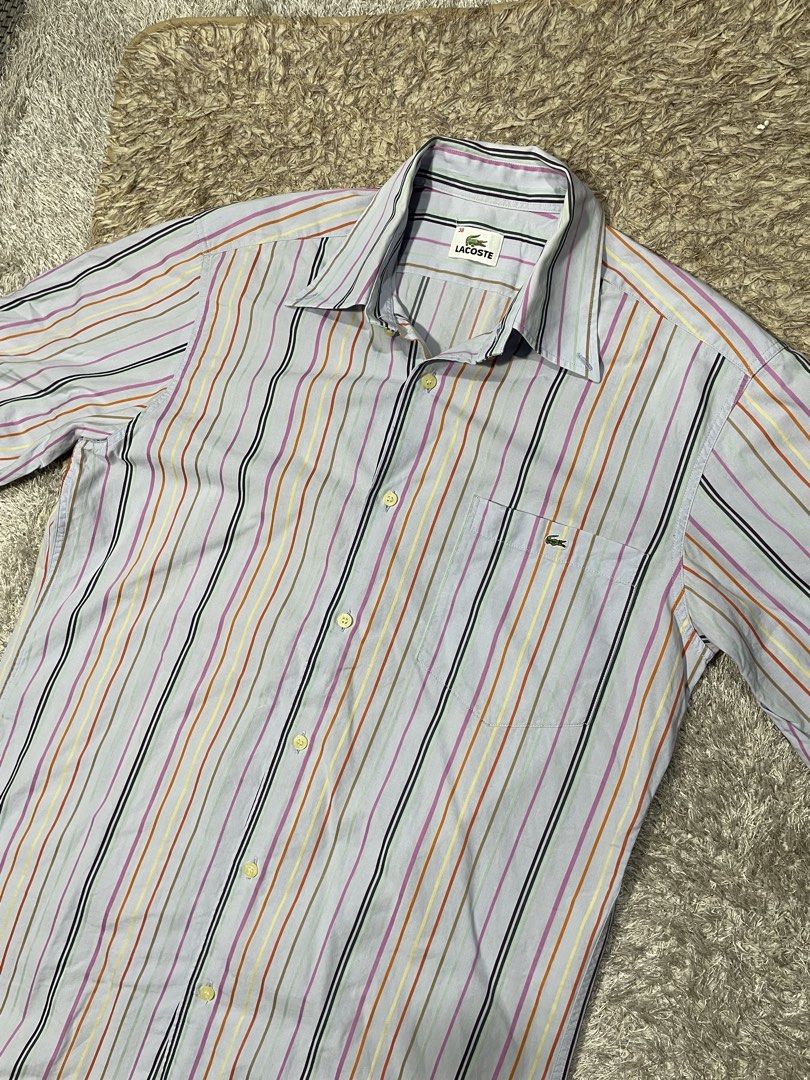 vintage lacoste stripe polo (Category: Tshirts & Polo Shirts ) located in Las Pinas. Submitted by moncaz2461827 (Listing ID 1461259668, Image 2). Description: Vintage l@c0ste button down pocket polo Size medium semi large slim Dimes 20.5x30.5 Excellent condition Color rate 9.9/10 No issue Poging pogi .