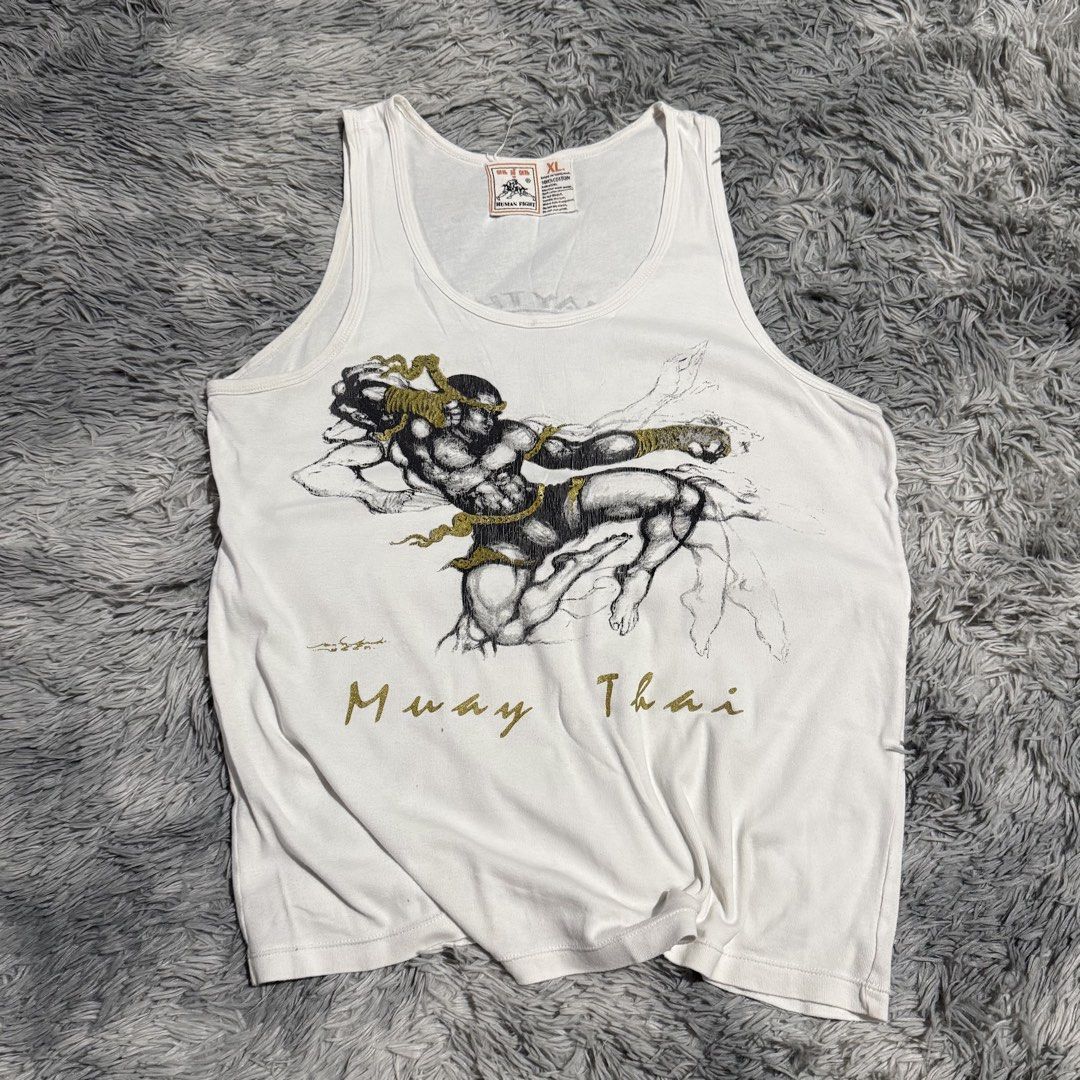 Vintage Muay Thai Tank Top (Category: Tshirts & Polo Shirts ) located in Mandaluyong City. Submitted by iamkageki (Listing ID 1461138773, Image 1). Description: Sz XL 21x27.5 No issue / excellent condition.
