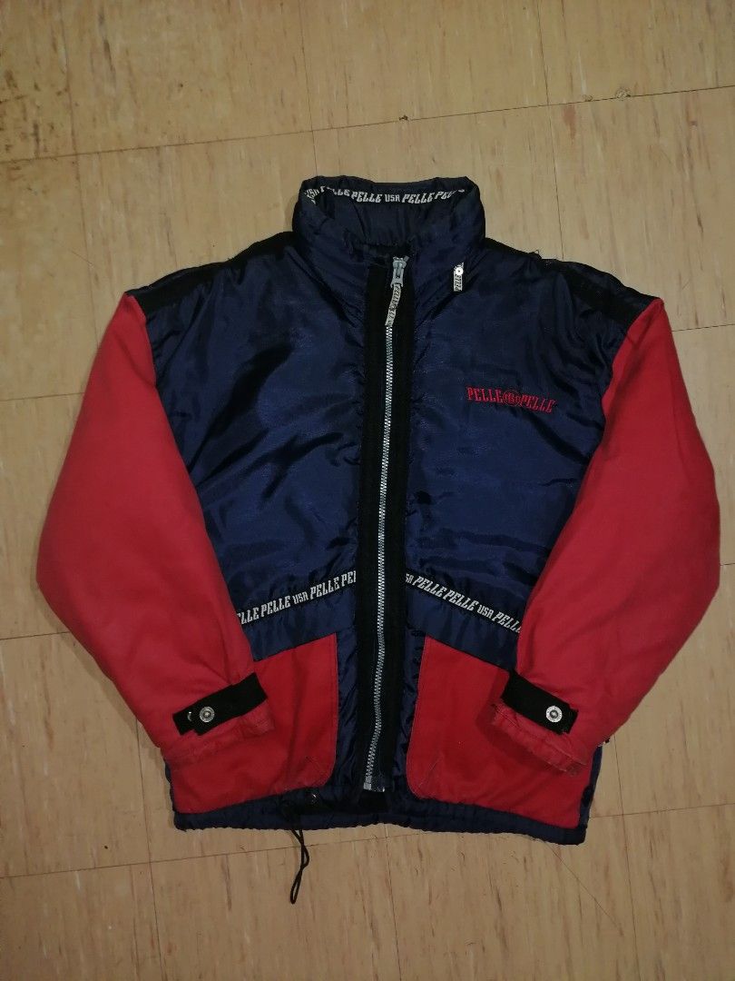 Vintage Pelle Pelle Leather Jacket (Category: Coats, Jackets and Outerwear) located in Baguio. Submitted by acexzzz (Listing ID 1461127870, Image 2). Description: Vintage Y2k Pelle Pelle Jacket💎 -Heavy weight material -Embroidered print -Diamond pattern inside ISSUES: See on last slide, loose threads, Needs wash, medjo madumi sa cuff W-24 L-28/29 Size Small on tag, fits size Xl to L DO NOTE: - please manage your expectations because the item mig