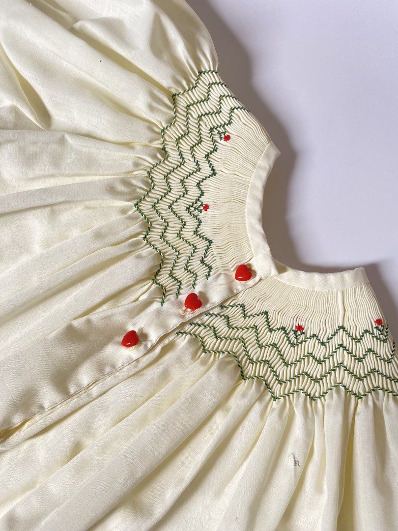 Vintage Smocked Dress (Category: Babies & Kids Fashion) located in Subic. Submitted by merge024 (Listing ID 1461149498, Image 3). Description: best fit 18-24m pretty details has very small pen stain atb EUC.
