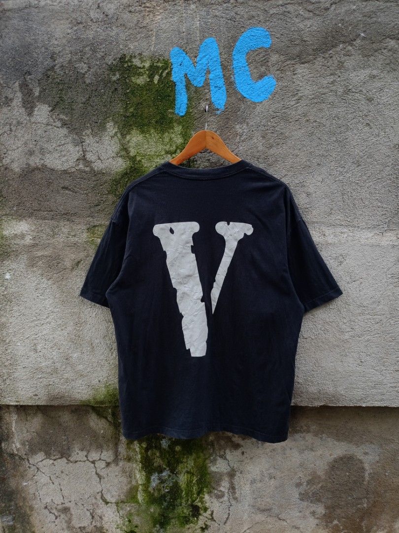 VLONE Black T-Shirt "V" Logo (Category: Tshirts & Polo Shirts ) located in Santiago. Submitted by street.hustlin (Listing ID 1461254733, Image 2). Description: Vlone Medium can fit large Width - 22 length - 28 Color rate - 9 Minimal sign of usage on back print Presentable to wear PHP 400 Location Santiago City Isabela ‼️.