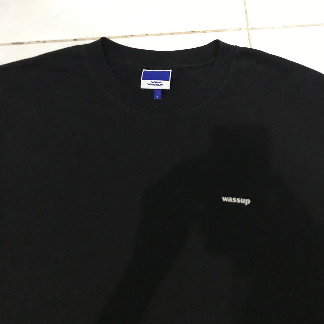 WASSUP SHIRT (Category: Formal Shirts) located in Quezon City. Submitted by high1sthrift (Listing ID 1461256494, Image 1). Description: WSP WASSUP TEE S - ₱750 Black | 9/10 | No issue Minimal “wassup” print Korean streetwear - thick cotton W19 L27 (est) | Authentic QC loc. PM to mine!.