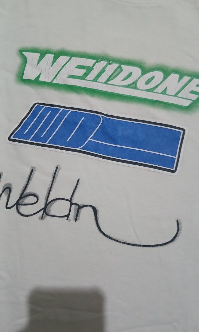 Welldone (Category: Tshirts & Polo Shirts ) located in Manila. Submitted by snatchedstitch.ph (Listing ID 1461216003, Image 3). Description: 23.5x27 Minimal Hairlines 9/10 Condition Location: Tarlac City.
