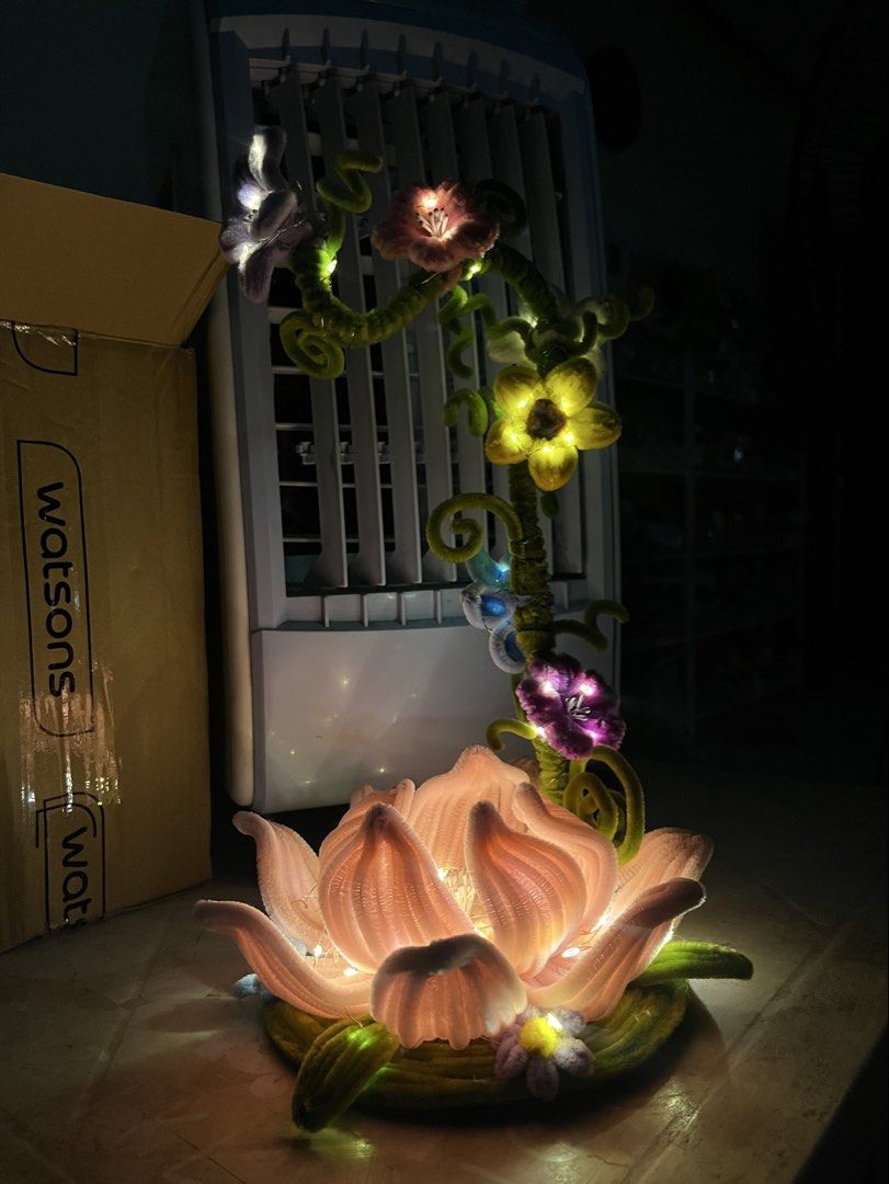 Whimsy flower lamp (Category: Handmade Craft) located in Manila. Submitted by rikhooo (Listing ID 1461318600, Image 1). Description: Whimsy flower lamp made from fuzzy wires/pipe cleaners. Made to order!💕 But would accept rush orders with price negotiations🥰 Lights are LED fairy lights but can be modified! .