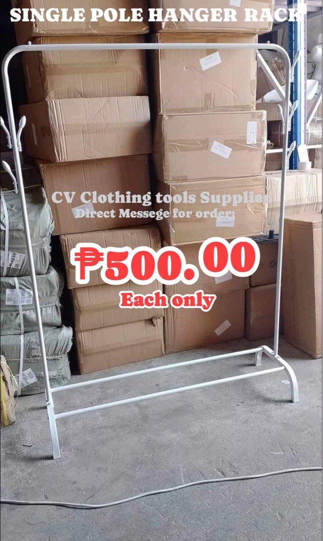 White hanger rack (Category: Clothes Drying Rack) located in Manila. Submitted by shelvingstoreandmore (Listing ID 1461197159, Image 1). Description: .
