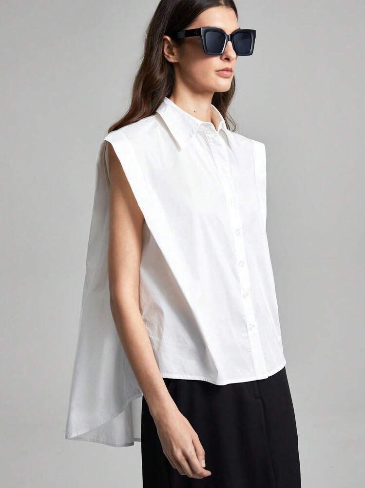 White Sleeveless Collared Shirt (Category: Shirts) located in Bacolod City. Submitted by bellabianca_closet (Listing ID 1461115895, Image 1). Description: 1st pic peg only Never used just removed tag and laundered; bought when i was pregnant - White polo blouse - Collared neckline - Button-up front - Asymmetrical hemline (longer in back) - Crisp cotton-like material - Versatile for layering or standalone wear.