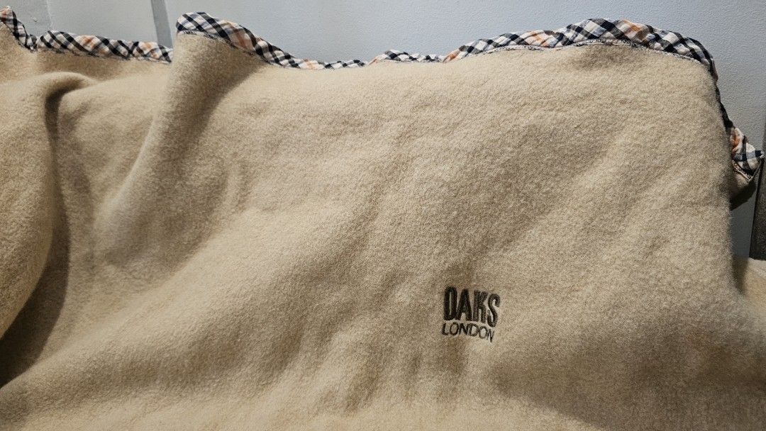 Wool Lap Blanket Beige - DAKS LONDON (Category: Bedding & Towels) located in Quezon City. Submitted by happy.cutie888 (Listing ID 1461261568, Image 1). Description: Beige lap blanket featuring the DAKS LONDON A distinctive checkered border lime Burberry. 140cm x 200cm Brand: DAKS LONDON (British Fashion) Texture: Pure Wool Color: Dual toned - Beige and Brown Design: Checkered border Product type: Lap blanket 777 negotiable price like new - I used